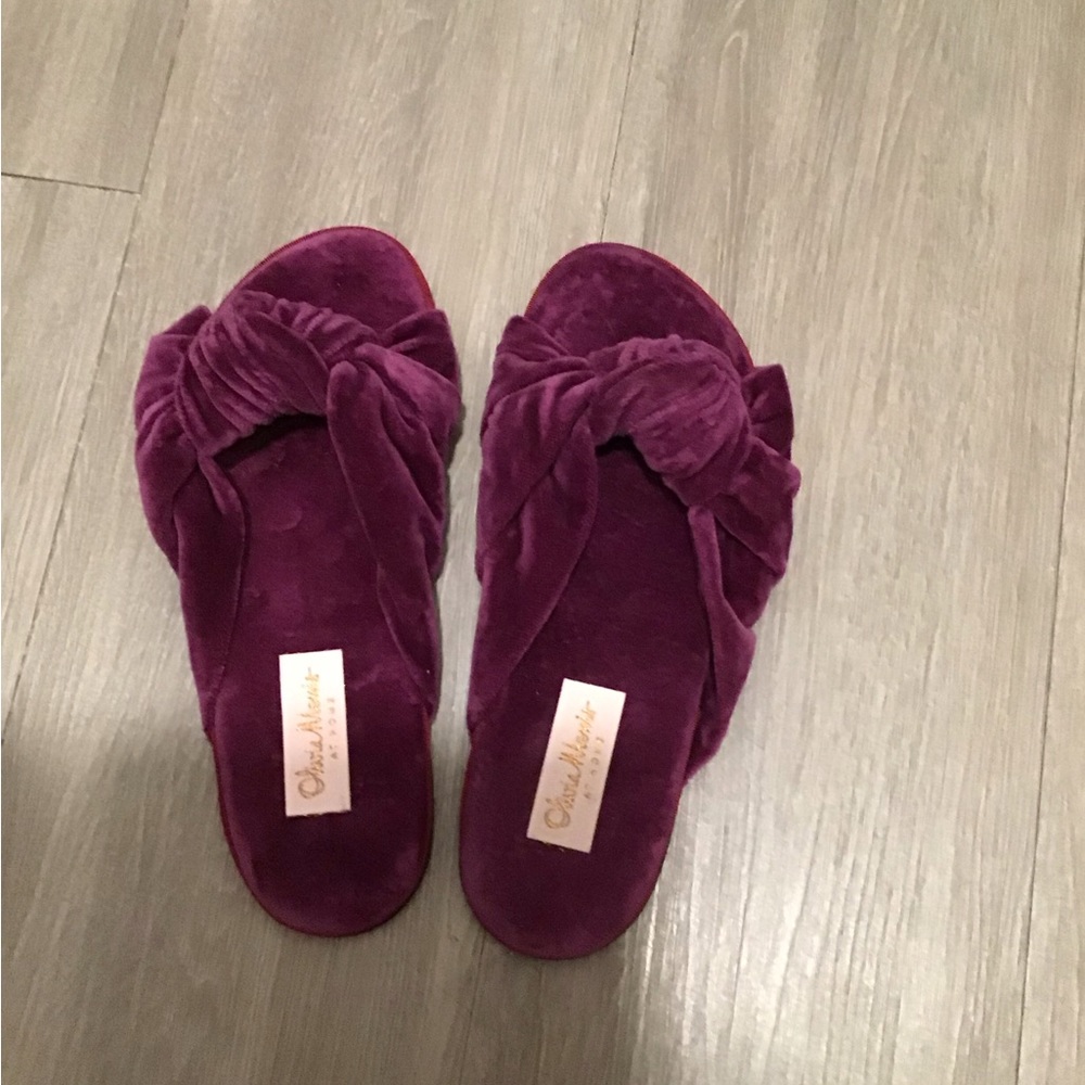 NEW Olivia Morris velvet slippers Size 38 - Picture 2 of 4